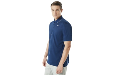 Image of Oakley SI Enhance 8.7 Short Sleeve Polo - Mens, Dark Blue, Large, 434260-609-L
