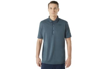 Image of Oakley SI Enhance Short Sleeve Polo 8.7 - Mens, Dark Slate, Extra Large, 434260-94A-XL