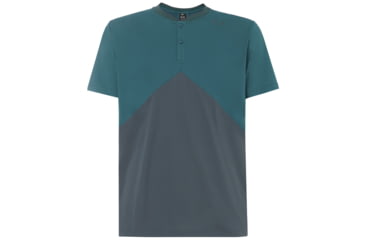 Image of Oakley SI Enhance Slant Short Sleeve Henley 9.0 - Mens, Petrol, Large, 457723-9PE-L