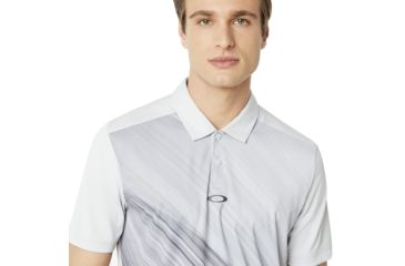 Image of Oakley SI Exploded Ellipse Golf Polo Short Sleeve - Mens, Light Grey, Small, 434310-202-S