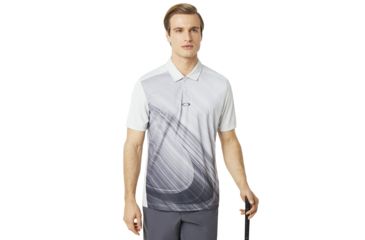 Image of Oakley SI Exploded Ellipse Golf Polo Short Sleeve - Mens, Light Grey, Small, 434310-202-S