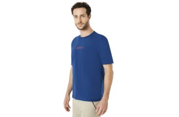 Image of Oakley SI Geometric Sleeve Polodetail Short Sleeve - Mens, Dark Blue, Extra Large, 434372-609-XL