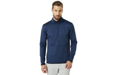 Image of Oakley SI Half Zip Golf Fleece - Mens, Dark Blue Med Htr, 2XL, 461662-6E2-XXL