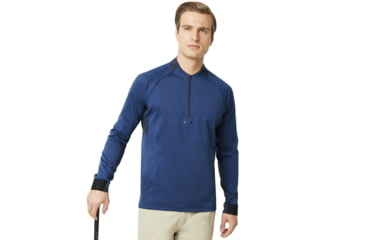 Image of Oakley SI Knockdown Mixed Fleece 1/4 Zip - Mens, Dark Blue, 2XL, 461724-609-XXL