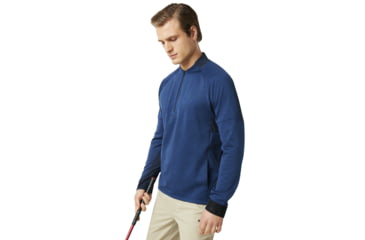 Image of Oakley SI Knockdown Mixed Fleece 1/4 Zip - Mens, Dark Blue, 2XL, 461724-609-XXL