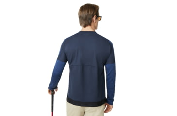 Image of Oakley SI Knockdown Mixed Fleece Crew - Mens, Dark Blue, Extra Small, 461723-609-XS