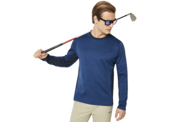 Image of Oakley SI Knockdown Mixed Fleece Crew - Mens, Dark Blue, Extra Small, 461723-609-XS