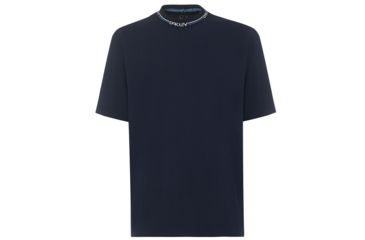 Image of Oakley Logo Neck Short Sleeve Tee - Men's, Fathom, Medium, 457431-6AC-M