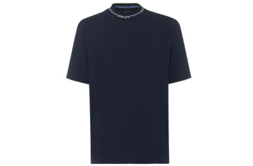 Image of Oakley SI Logo Neck Short Sleeve Tee - Mens, Fathom, XL, 457431-6AC-XL