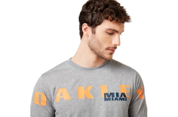 Image of Oakley SI Miami Oakley Short Sleeve Tee - Mens, Gray Melange, Medium, 457780-2GM-M