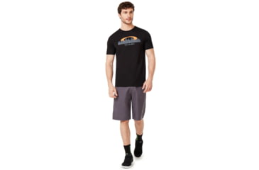 Image of Oakley Miami Skyline Sunset Short Sleeve Tee - Mens, Blackout, Medium, 457795-02E-M