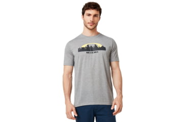 Image of Oakley Miami Skyline Sunset Short Sleeve Tee - Mens, Gray Melange, Large, 457795-2GM-L