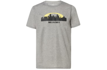 Image of Oakley Miami Skyline Sunset Short Sleeve Tee - Mens, Gray Melange, Large, 457795-2GM-L