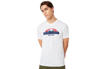 Image of Oakley Miami Skyline Sunset Short Sleeve Tee - Mens, White, 2XL, 457795-100-XXL