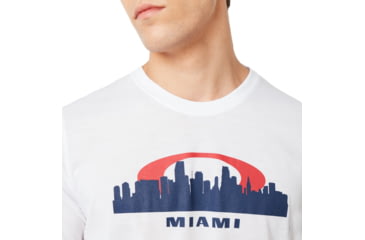 Image of Oakley Miami Skyline Sunset Short Sleeve Tee - Mens, White, 2XL, 457795-100-XXL