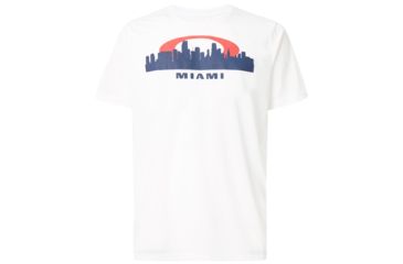 Image of Oakley Miami Skyline Sunset Short Sleeve Tee - Mens, White, 2XL, 457795-100-XXL