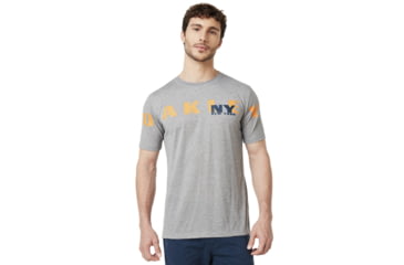 Image of Oakley New York Oakley Short Sleeve Tee - Mens, Gray Melange, Small, 457781-2GM-S
