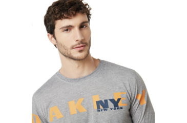 Image of Oakley New York Oakley Short Sleeve Tee - Mens, Gray Melange, Small, 457781-2GM-S