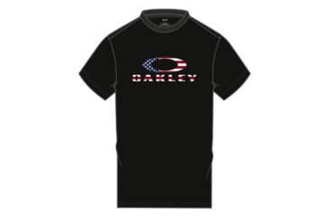 Image of Oakley SI O Bark Short Sleeve T-Shirt - Mens, Black/American Flag, XXL, 457130-01VXXL-XXL
