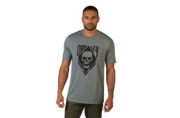 Image of Oakley SI O-Oakley Skull Tee - Mens, Athletic Heather Grey, Small, 456500-24G-S