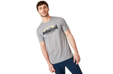 Image of Oakley Orlando Skyline Sunset Tee - Mens, Gray Melange, Medium, 457793-2GM-M
