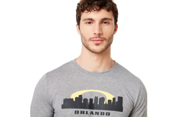 Image of Oakley Orlando Skyline Sunset Tee - Mens, Gray Melange, Medium, 457793-2GM-M