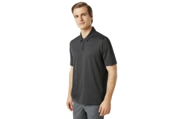 Image of Oakley SI Perf Ellipse Golf Polo Short Sleeve - Mens, Jet Black Heather, Small, 434340-01S-S