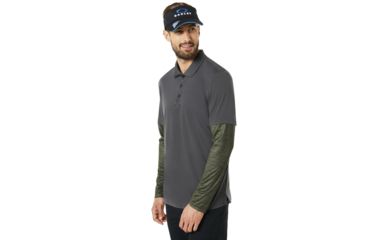 Image of Oakley SI Polo Shirt Long Sleeve Printed Sleeve - Mens, Forged Iron, 3XL, 434225-24J-XXXL