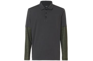 Image of Oakley SI Polo Shirt Long Sleeve Printed Sleeve - Mens, Forged Iron, 3XL, 434225-24J-XXXL