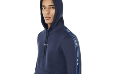 Image of Oakley SI Street Logo Tape Hooded Fleece - Mens, Fathom, Extra Large, 472421-6AC-XL