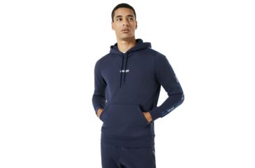 Image of Oakley SI Street Logo Tape Hooded Fleece - Mens, Fathom, Extra Large, 472421-6AC-XL