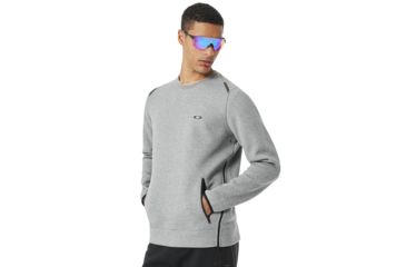 Image of Oakley SI Tech Knit Crew Hoodie - Mens, Athletic Heather Grey, Small, 472342-24G-S