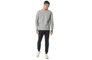 Image of Oakley SI Tech Knit Crew Hoodie - Mens, Athletic Heather Grey, Small, 472342-24G-S