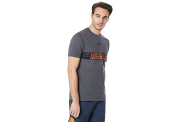 Image of Oakley Tn Racing Center Sunset Stripe - Mens, Forged Iron, Medium, 457693-24J-M
