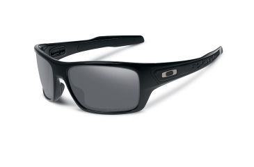 Image of Oakley SI Turbine Sunglasses,Matte Black Frame,Rectangle Grey Polarized Lens OO9263-12