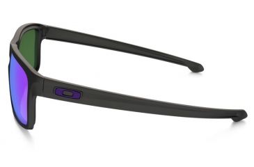 Image of Oakley Silver Sunglasses Matte Black Frame, Violet Iridium Polarized Lens-OO9262-10