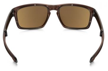 Image of Oakley Silver Foldable Sunglasses Matte Dark Amber Frame, Tungsten Iridium Polarized Lens-OO9246-05