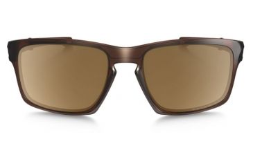 Image of Oakley Silver Foldable Sunglasses Matte Dark Amber Frame, Tungsten Iridium Polarized Lens-OO9246-05