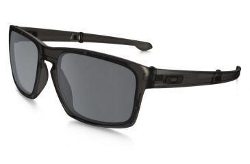 Image of Oakley Silver Foldable Sunglasses Matte Grey Ink Frame, Black Iridium Lens-OO9246-02