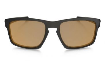 Image of Oakley Silver Sunglasses Matte Black Frame, Bronze Polarized Lens-OO9262-08