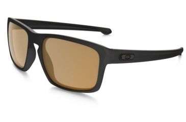 Image of Oakley Silver Sunglasses Matte Black Frame, Bronze Polarized Lens-OO9262-08