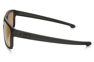 Image of Oakley Silver Sunglasses Matte Black Frame, Bronze Polarized Lens-OO9262-08
