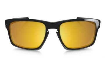 Image of Oakley Silver Sunglasses Polished Black Frame, 24K Iridium Lens-OO9262-05