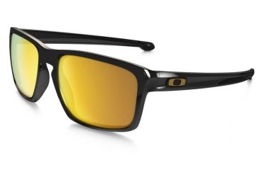 Image of Oakley Silver Sunglasses Polished Black Frame, 24K Iridium Lens-OO9262-05
