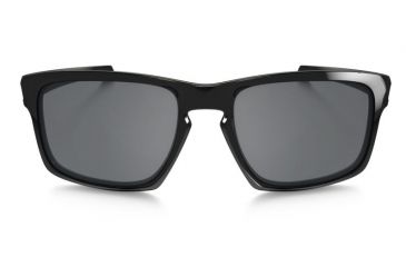 Image of Oakley Silver Sunglasses Polished Black Frame, Black Iridium Lens-OO9262-04