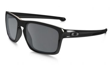 Image of Oakley Silver Sunglasses Polished Black Frame, Black Iridium Lens-OO9262-04