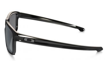 Image of Oakley Silver Sunglasses Polished Black Frame, Black Iridium Lens-OO9262-04