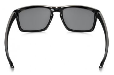 Image of Oakley Silver Sunglasses Polished Black Frame, Black Iridium Polarized Lens-OO9262-09