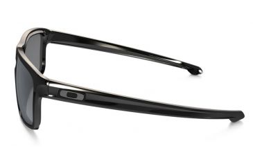 Image of Oakley Silver Sunglasses Polished Black Frame, Black Iridium Polarized Lens-OO9262-09