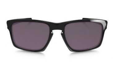 Image of Oakley Silver Sunglasses Polished Black Frame, Prizm Daily Polarized Lens-OO9262-07